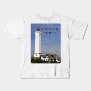 Blavandshuk Fyr coordinates Kids T-Shirt